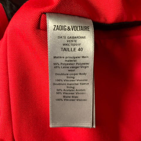 ZADIG & VOLTAIRE Size M Red Polyester Wool Jacket  Blazer