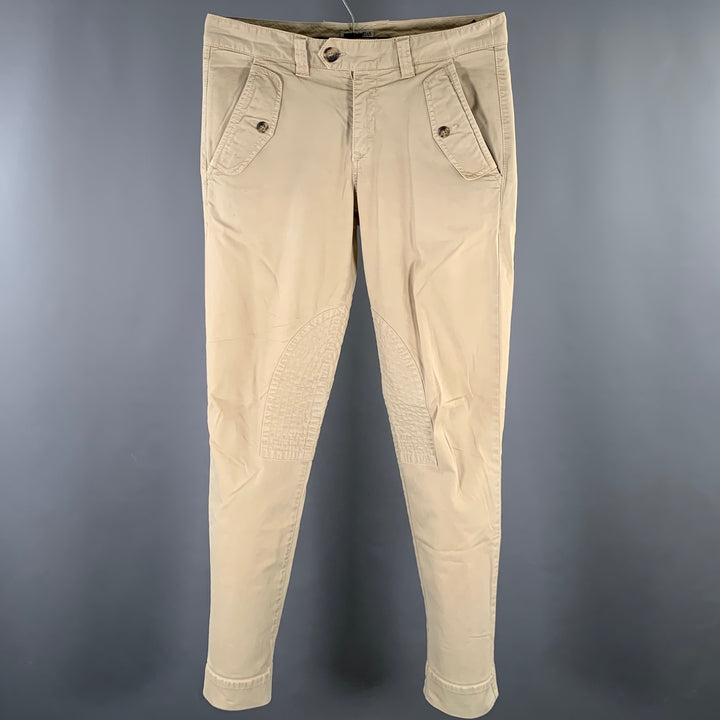 MICHAEL BASTIAN Size 31 Khaki Solid Cotton Riding Casual Pants