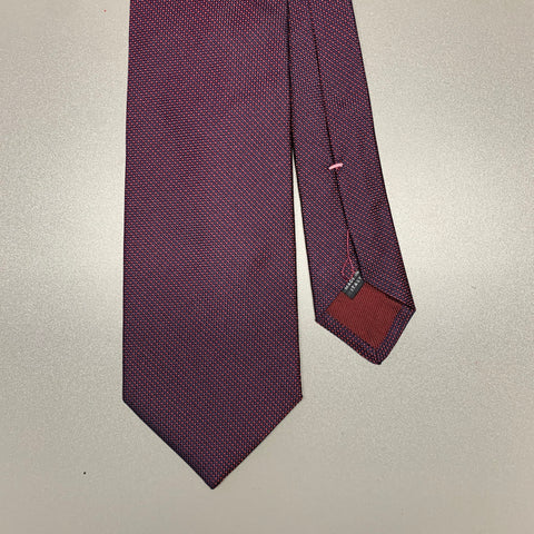 BORRELLI Navy Red Geometric Silk Tie
