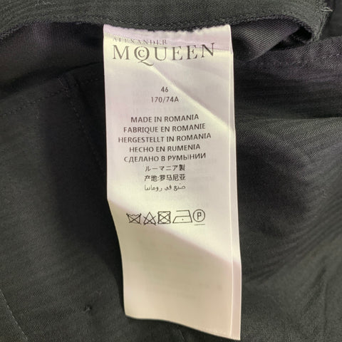 ALEXANDER MCQUEEN Size 32 Black Cotton Tuxedo Dress Pants