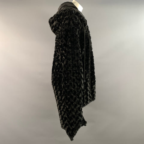TOKYO JAMES Size XL Black Textured Hooded Jacket Outdoor