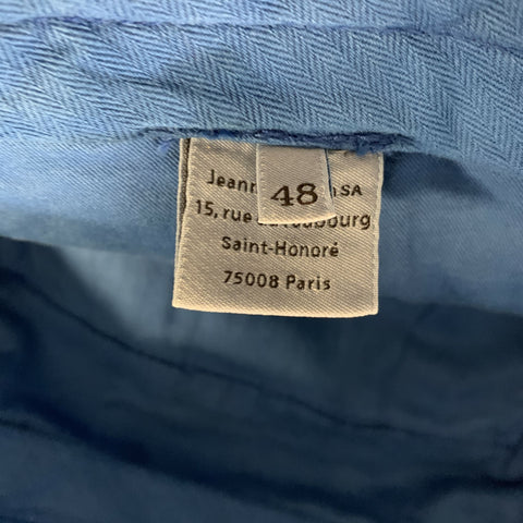LANVIN Size 32 Blue Solid Cotton Tapered Casual Pants