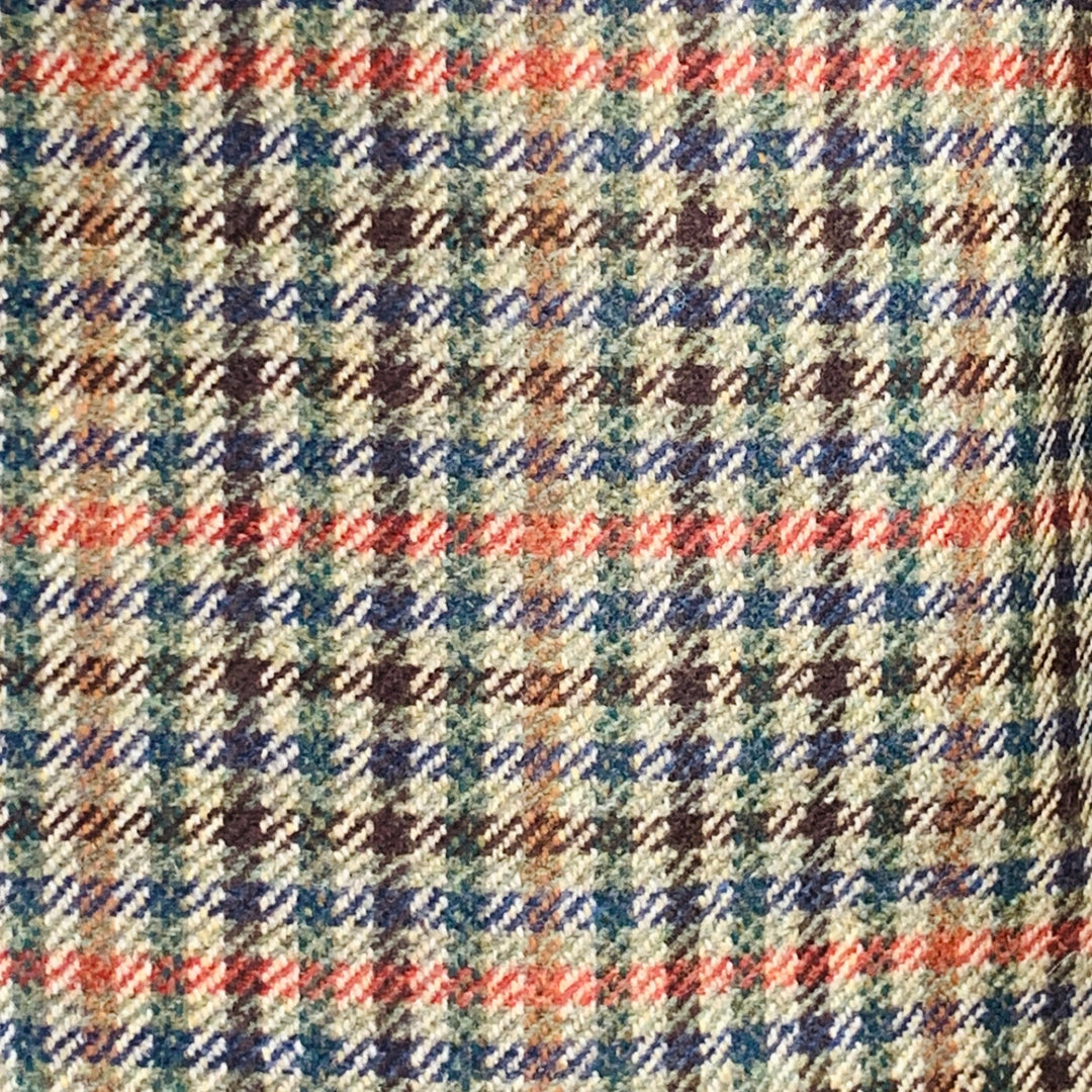 O'CONNELL'S Size 42 Long Tan Red Blue Plaid Wool Notch Lapel Sport Coat