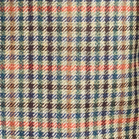 O'CONNELL'S Size 42 Long Tan Red Blue Plaid Wool Notch Lapel Sport Coat
