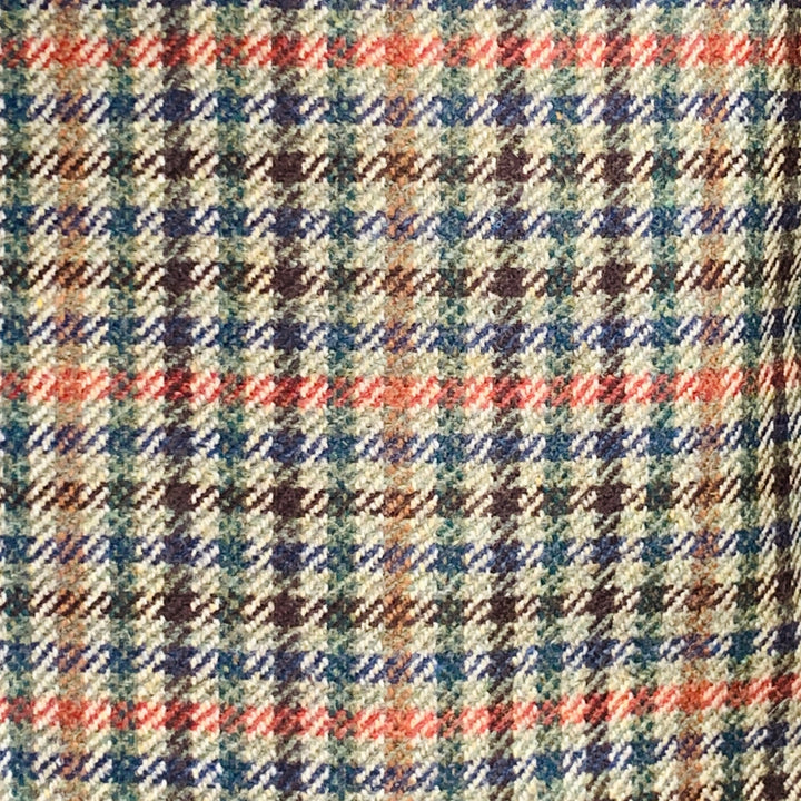 O'CONNELL'S Size 42 Long Tan Red Blue Plaid Wool Notch Lapel Sport Coat