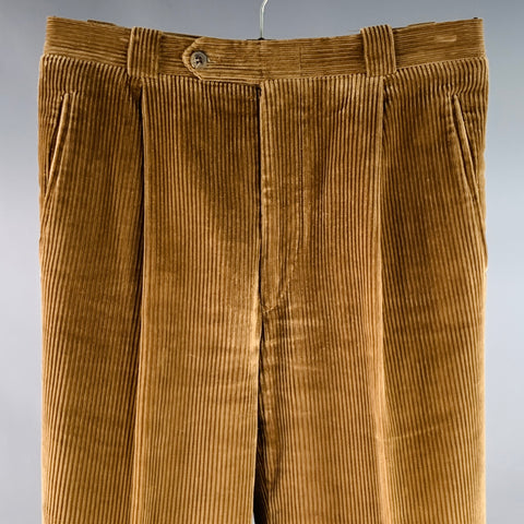 WILKES BASHFORD Size 28 Brown Tan Corduroy Pleated Casual Pants