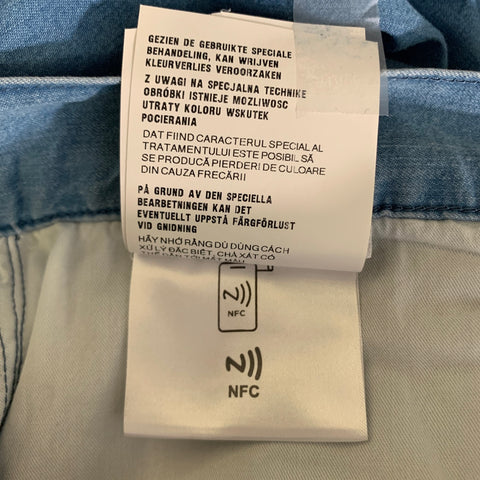 PRADA Size 36 Light Blue Wash Cotton Button Fly Jeans