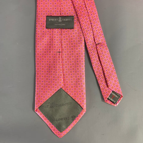 ROBERT TALBOTT Pink Purple & Yellow Floral Silk Tie