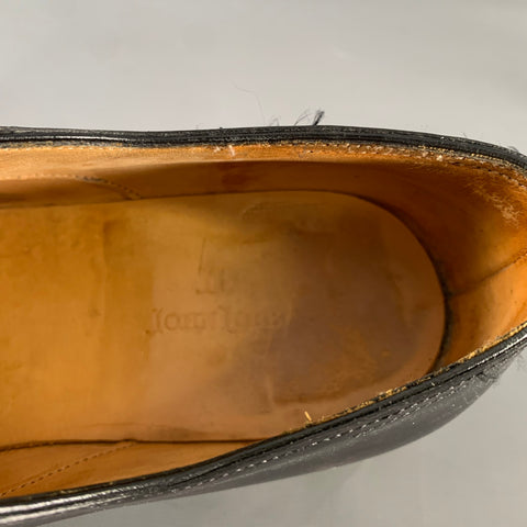 JOHN LOBB Size 9 Black Leather Pointed Toe Lace Up Shoes