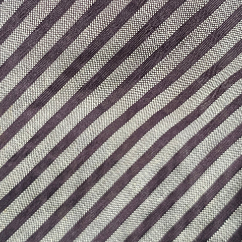 JIL SANDER Grey Navy Diagonal Stripe Silk Tie