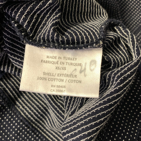 THEORY Size XS Navy White Dots Cotton Pointed Collar Polo