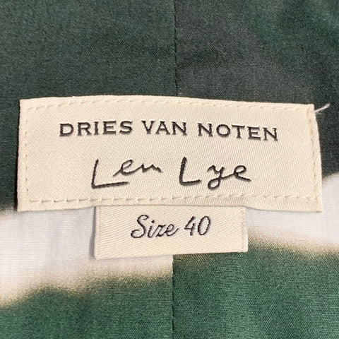 DRIES VAN NOTEN x LEN LYE Size M Green Black Cotton Abstract Jacket Blazer