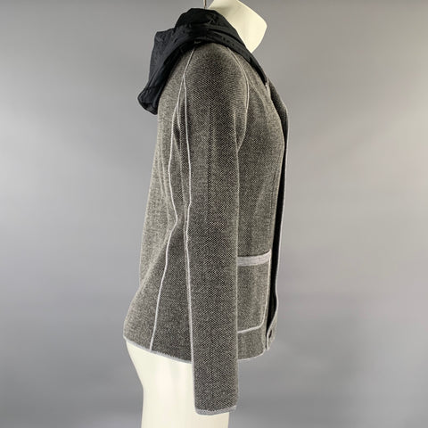 ENGINEERED FOR MOTION Size S Grey Black Wool Blend Double Breasted Jacket
