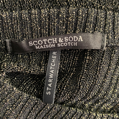 Robe superposée côtelée en tricot SCOTCH AND SODA Taille S Starwatcher Noir Or