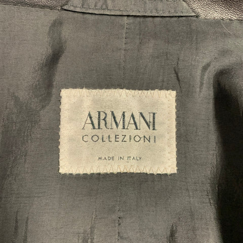 ARMANI COLLEZIONI Size 40 Black Lambskin Leather Single Breasted Jacket