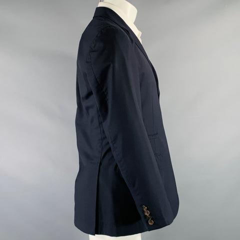 BRUNELLO CUCINELLI Talla 38 Abrigo deportivo con solapa de muesca de seda virgen azul marino