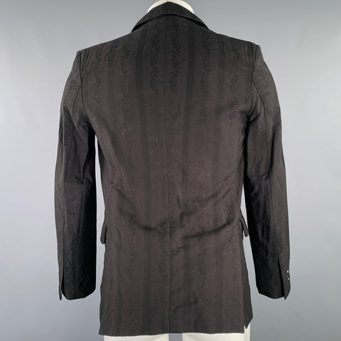Veste en coton jacquard à rayures florales noires, taille 38, ART