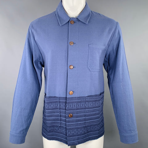 S M R DAYS Size M Blue Jacquard Border Cotton Jacket