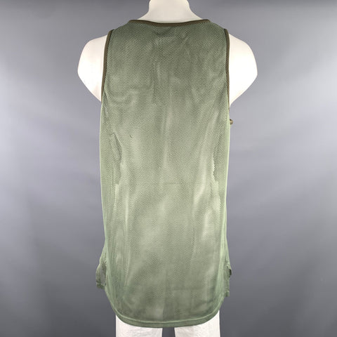 JOHN ELLIOTT Size XXL Green Olive Mesh Polyester Basketball Tank Top
