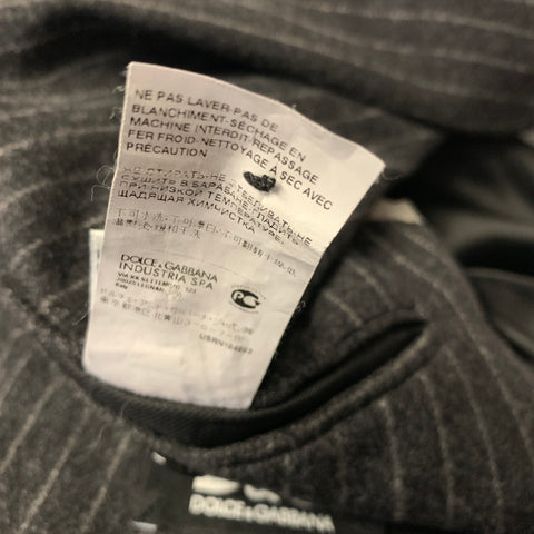 D&G by DOLCE & GABBANA Chest Size 38 Grey Dark Grey Pinstripe Sport Coat