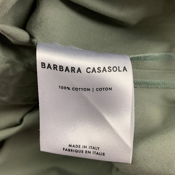BARBARA CASASOLA Size 4 Khaki Cotton Sleeveless Dress