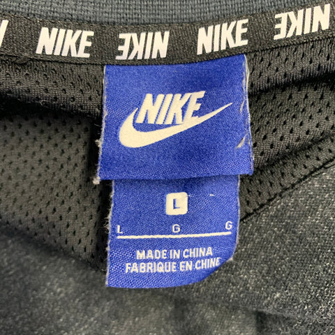 NIKE Size L Grey White Logo Cotton Polyester Zip Up Sweatshirt