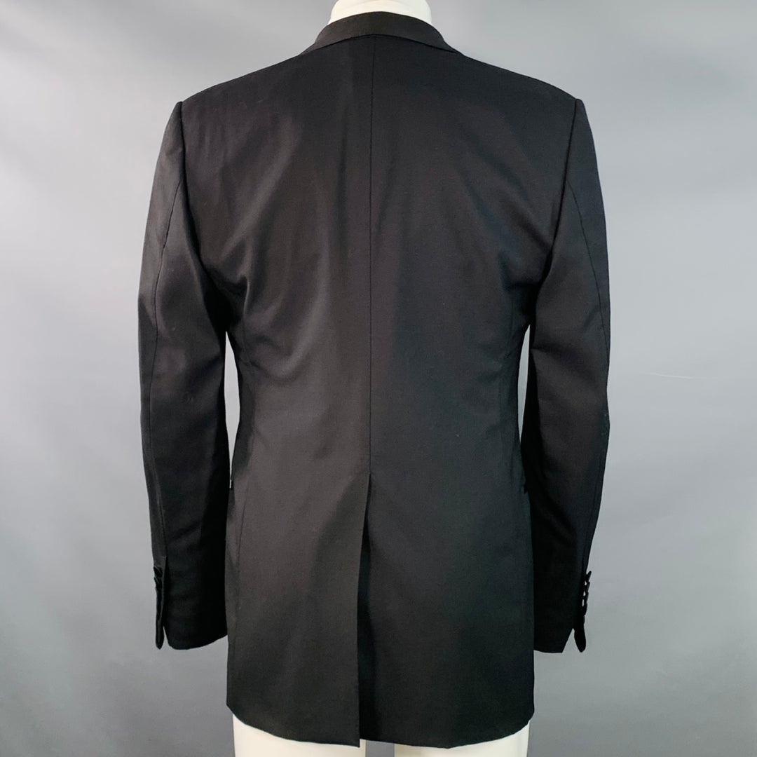TOM FORD Size 40 Regular Black Wool Shawl Lapel Sport Coat