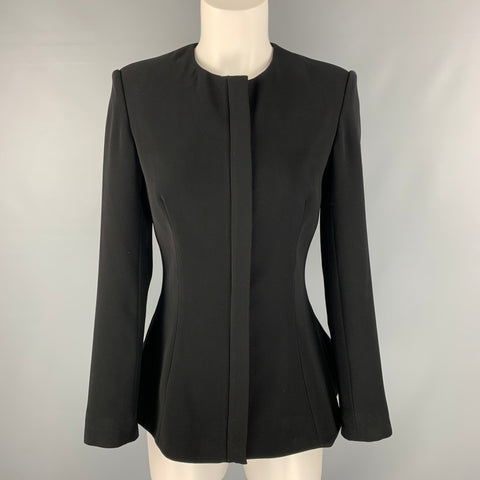 BROCK COLLECTION Abrigo con cremallera oculta sólida de poliéster negro Talla 4