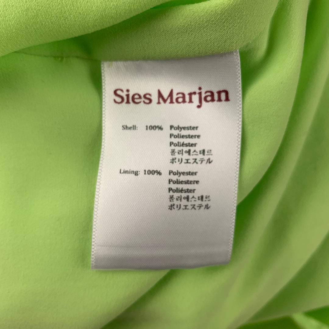 SIES MARJAN Size 4 Neon Green Sequin Polyester Cocktail Dress