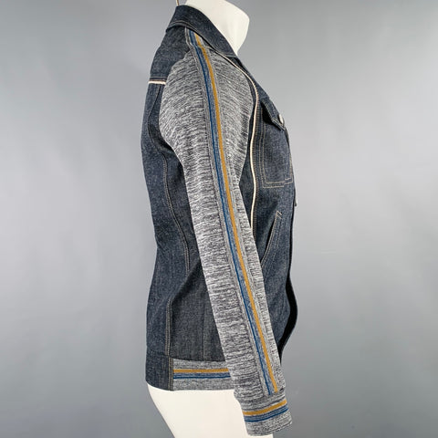 ANTONIO MARRAS Size XS Blue Multi Color Selvedge Denim Jacket