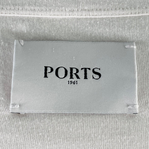 PORTS 1961 Size XL White Black Red Heart Print Cotton Crew Neck T-shirt