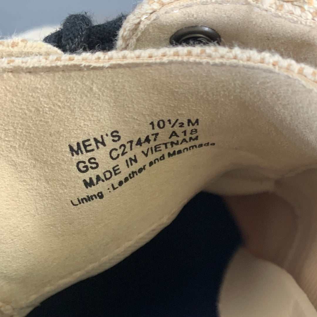 COLE HAAN Size 10.5 Cream Black Textured Sneakers