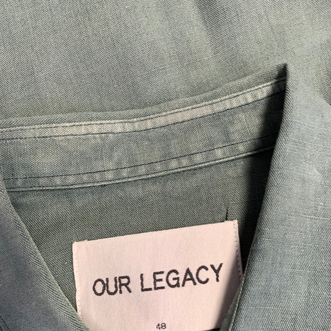 OUR LEGACY Size 38 Green Cotton One Pocket Long Sleeve Shirt