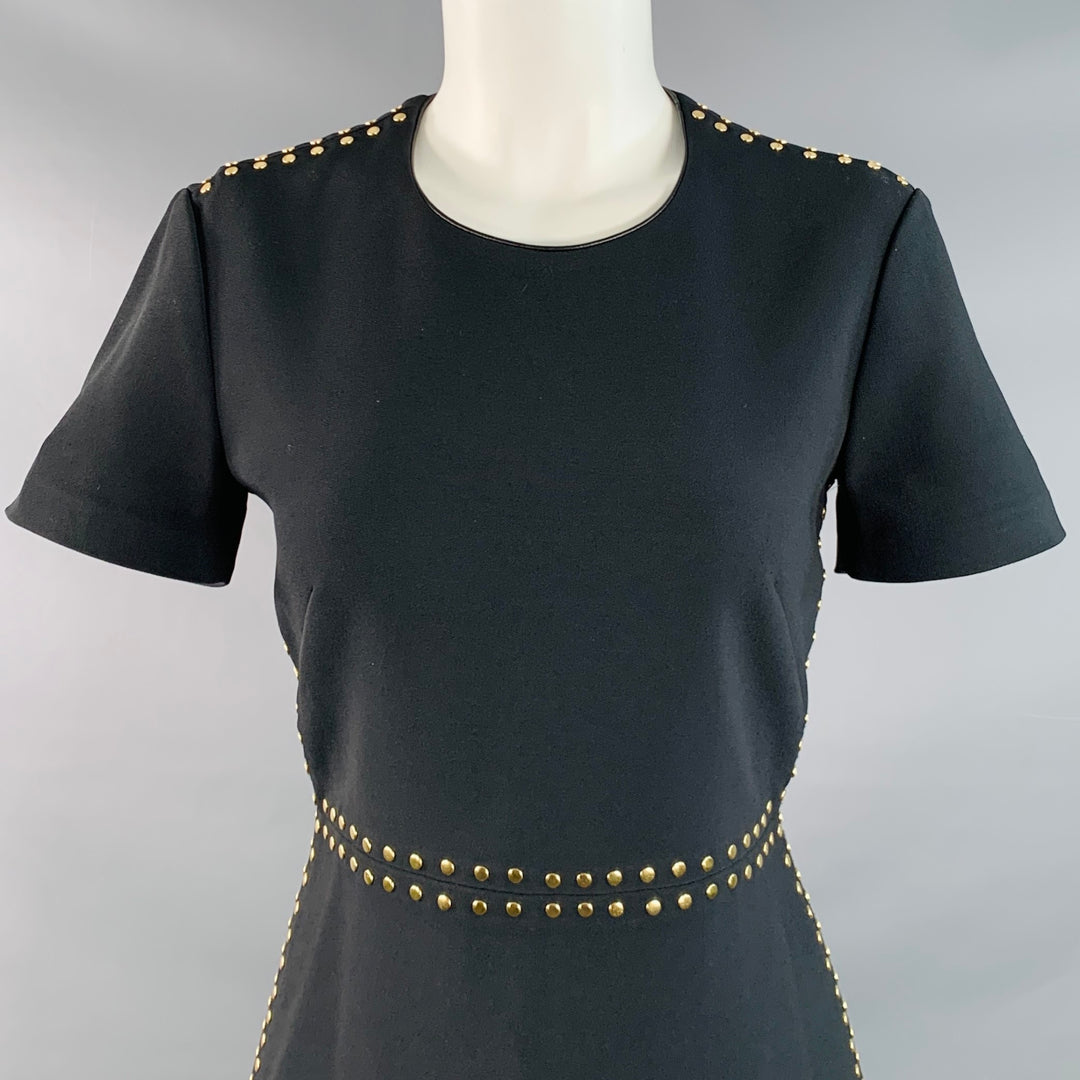 BURBERRY Size 6 Black Gold Viscose Blend Studded Shift Dress – Sui Generis  Designer Consignment