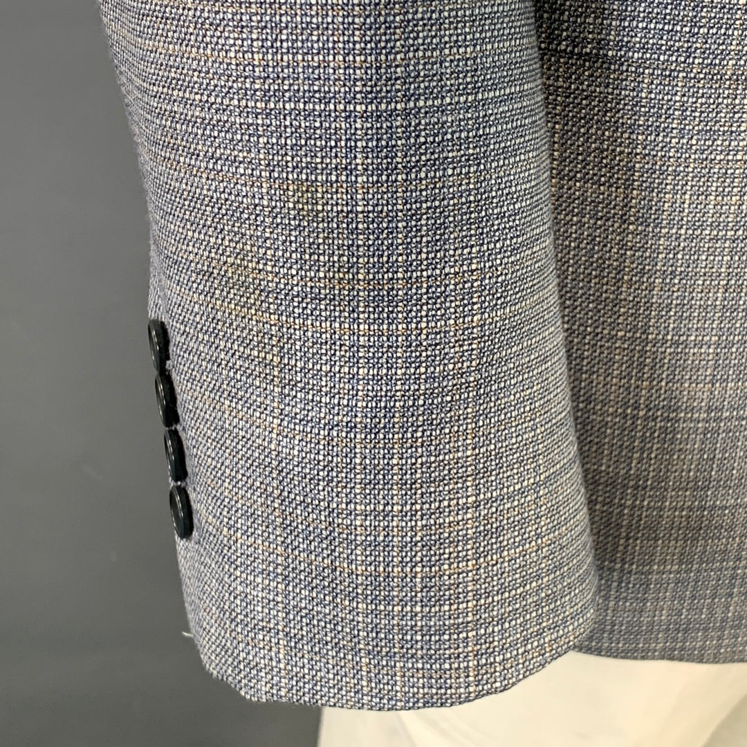 GIORGIO ARMANI Size 44 Regular Grey Blue Woven Wool Sport Coat