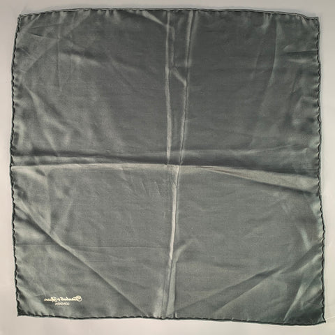 TURNBULL & ASSER Black Cream Signature Silk Pocket Square