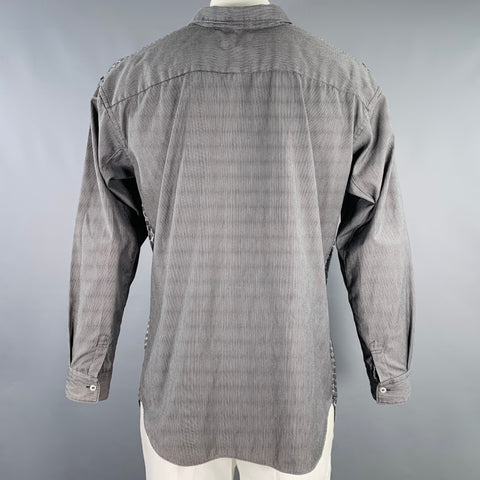 COMME des GARCONS SHIRT Size L Grey Charcoal Mixed Patterns Long Sleeve Shirt