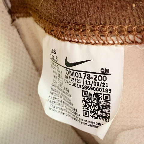 NIKE Size 10.5 Beige Brown Logo Suede High Top Sneakers