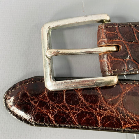 COACH Size 34 Brown Alligator Leather Belt