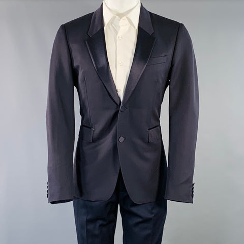 BURBERRY PRORSUM Size 40 Navy Wool Notch Lapel Tuxedo