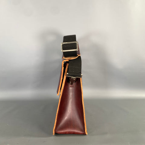 JACK SPADE Burgundy Solid Leather Messenger Bag