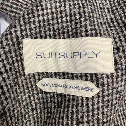 SUIT SUPPLY Size 46 Grey Charcoal Tweed Wool Blend Coat