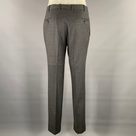 ERMENEGILDO ZEGNA Size 32 Charcoal Heather Wool Slim Fit Dress Pants
