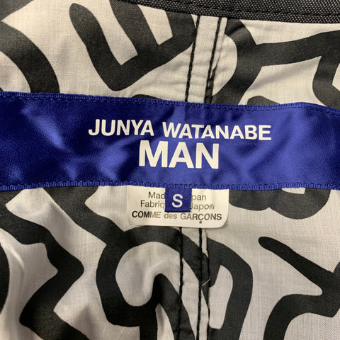 JUNYA WATANABE Chest Size S Grey Black & White Silk Blend Sport Coat