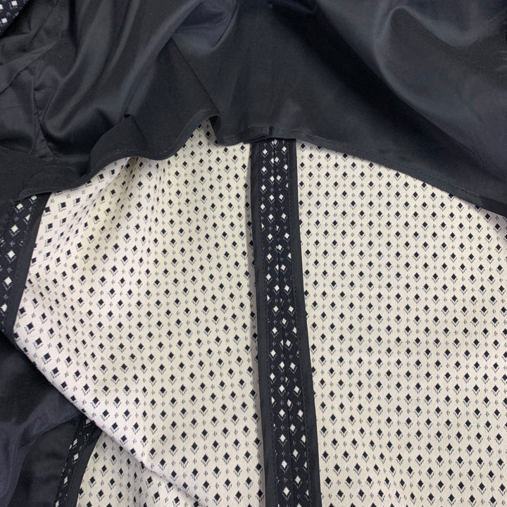 AKRIS Size 10 Black White Cotton Blend Geometric Blazer