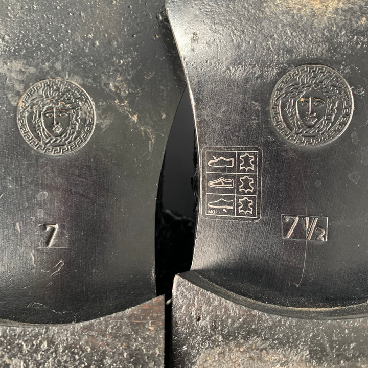 PRADA Size 7 Black Leather Pointed Toe Pumps