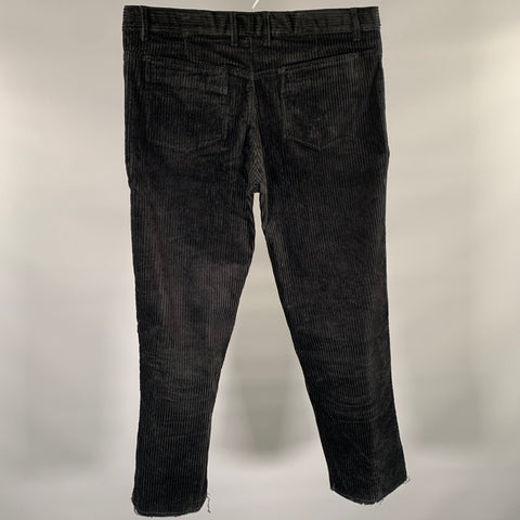 HAIDER ACKERMANN Size 36 Black Corduroy Cotton Lycra Casual Pants