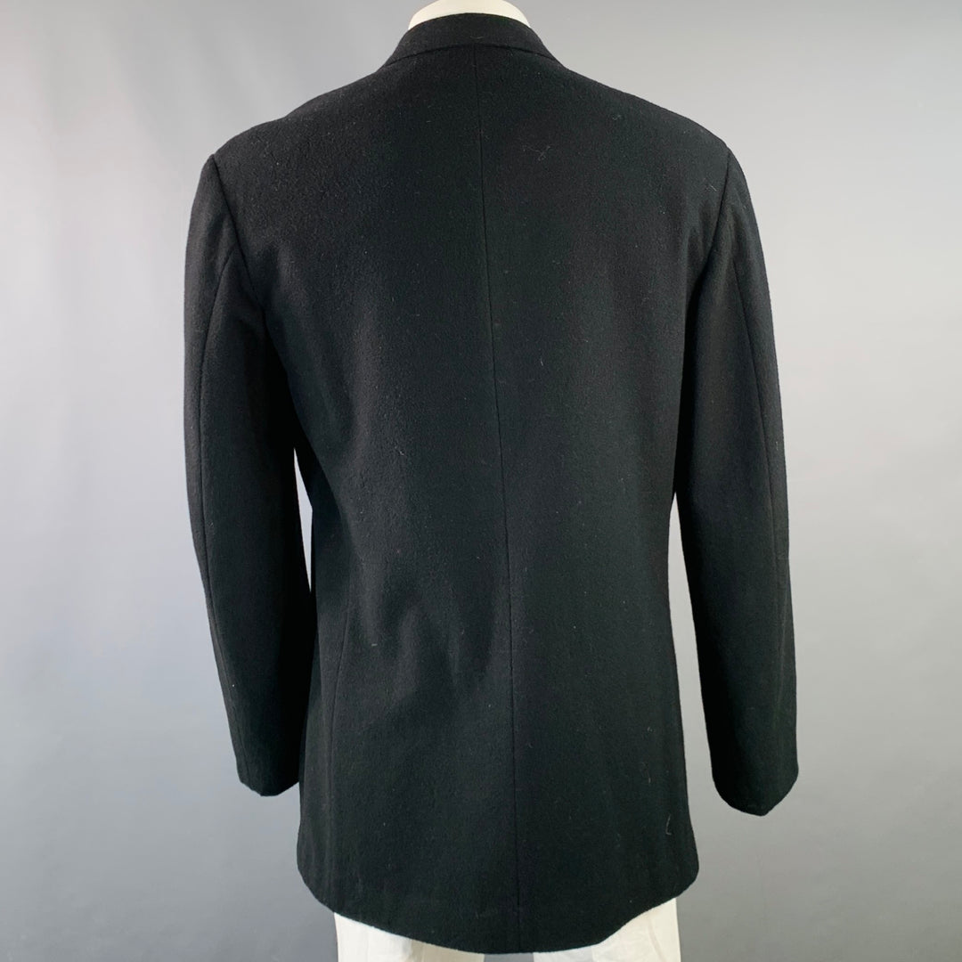YOHJI YAMAMOTO Size XL Black Wool Peak Lapel Sport Coat