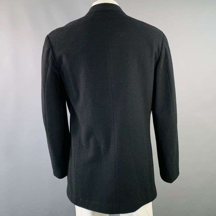 YOHJI YAMAMOTO Size XL Black Wool Peak Lapel Sport Coat
