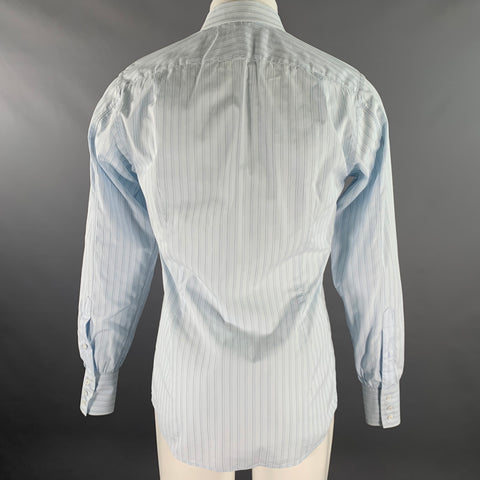 GUCCI Size S Blue Stripe Cotton Button Up Long Sleeve Shirt